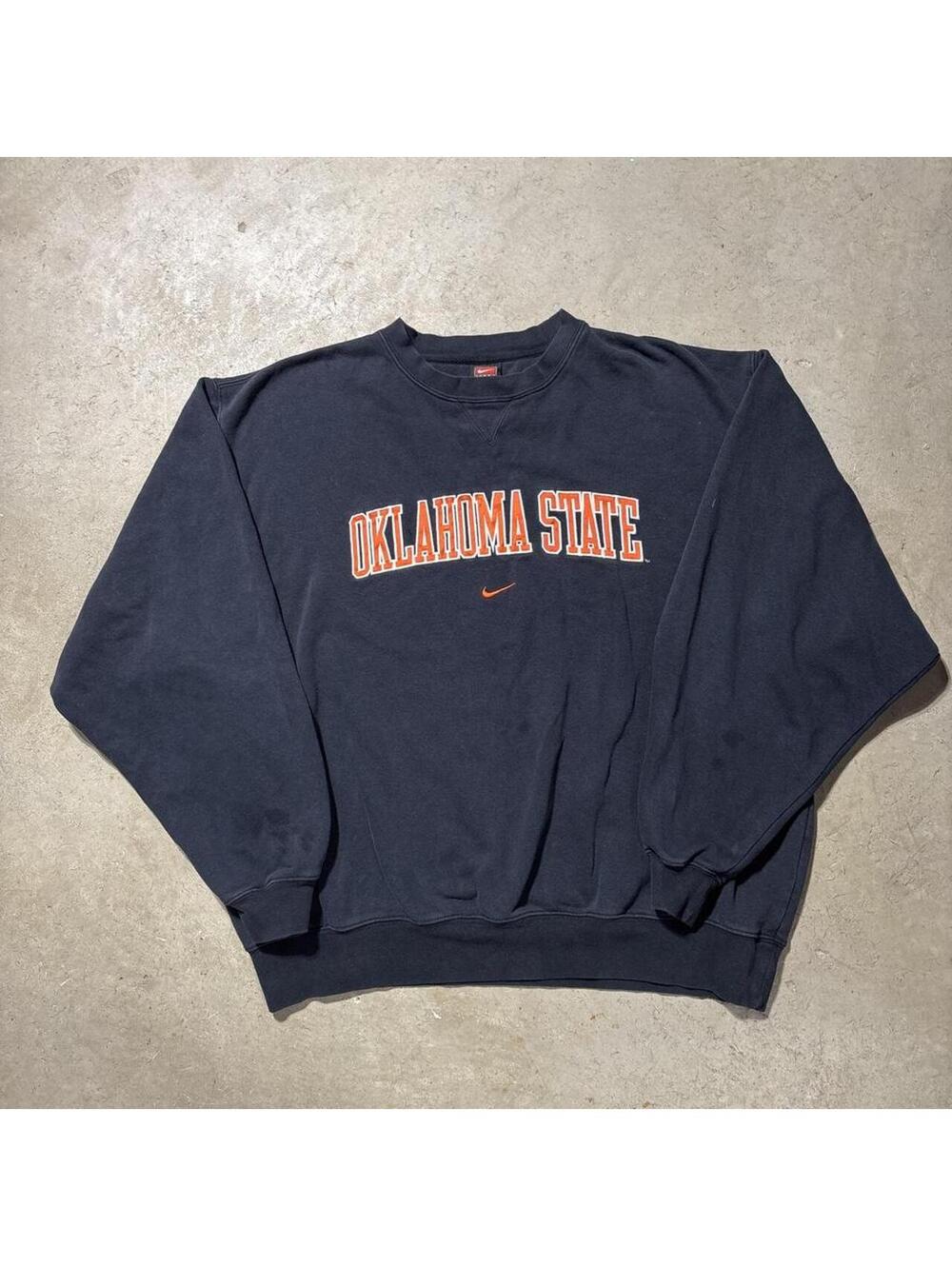 Vintage Y2K Nike Oklahoma State Cowboys Sweatshirt XL Center Swoosh NCAA Navy